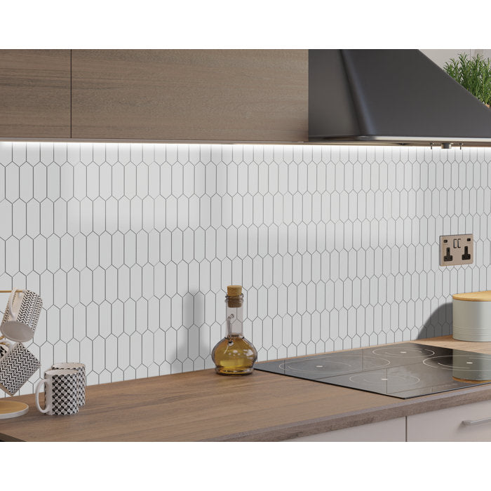 11.22" x 12" Stone Composite Peel & Stick Mosaic Tile
