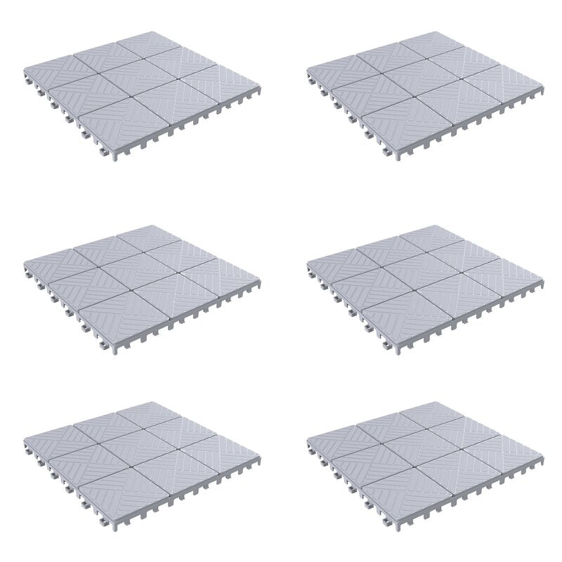 11.5" x 11.5" Plastic Interlocking Deck Tile in Gray (set of 24) #CR2040