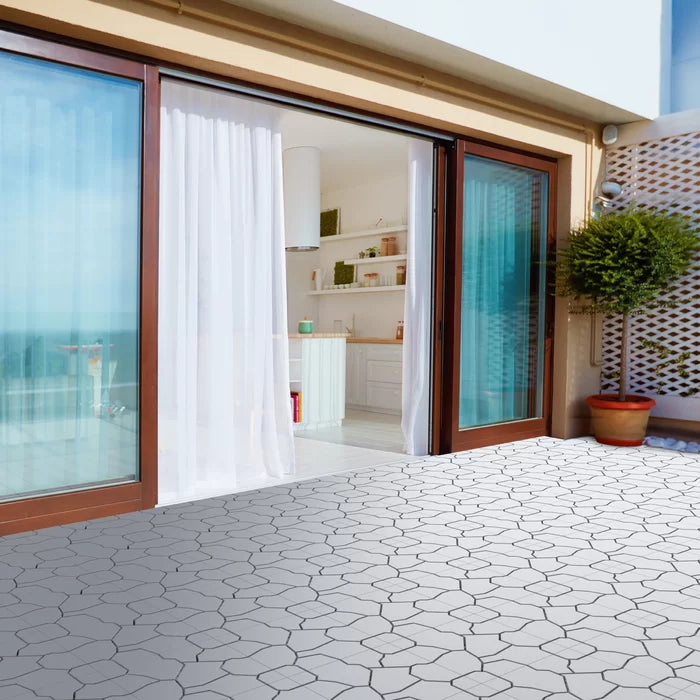 11.5" x 11.5" Plastic Interlocking Deck Tile (Set of 6)