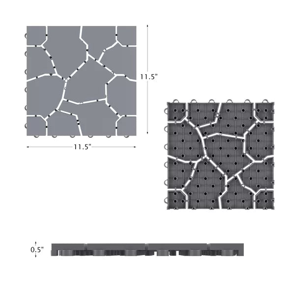 11.5" x 11.5" Plastic Interlocking Deck Tile (Set of 12) 2 cases (2 BOXES)