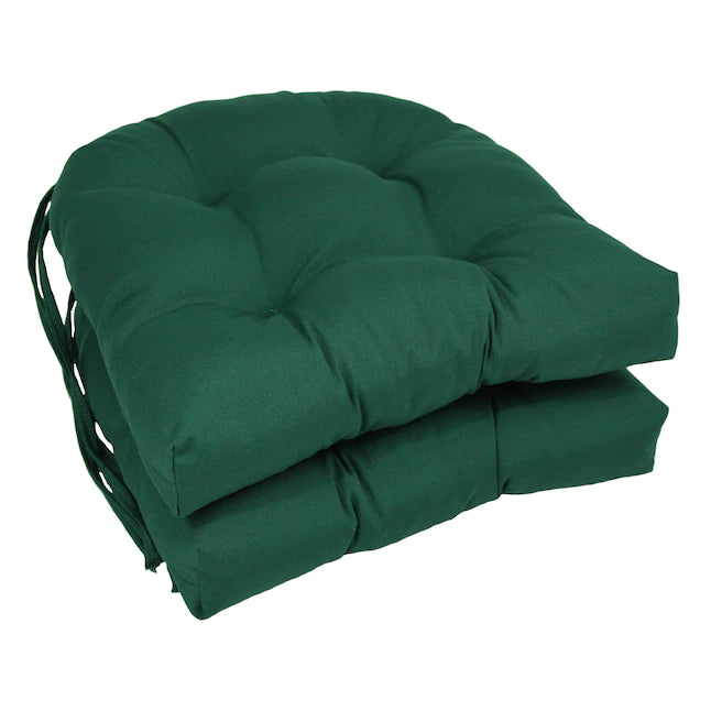 Blazing Needles  Forest Green Chair Cushion 2-piece set