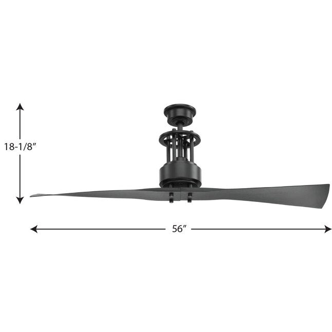 Progress Lighting  Spades 56-in Graphite Indoor Ceiling Fan with Remote (2-Blade)