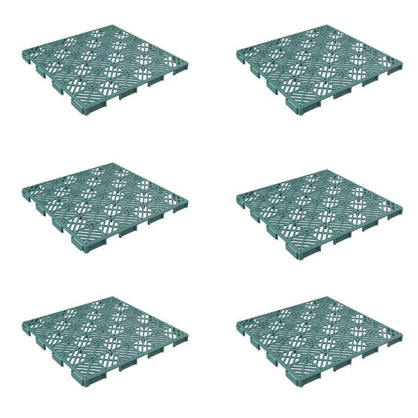 11.81 x 11.81" Plastic Interlocking Diamond Pattern Flooring Patio Deck Tiles (Set of 6)