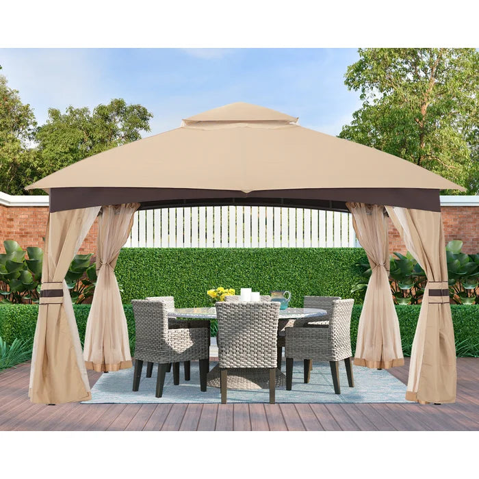 11 Ft. W x 11 Ft. D Steel Patio Gazebo *AS-IS*
