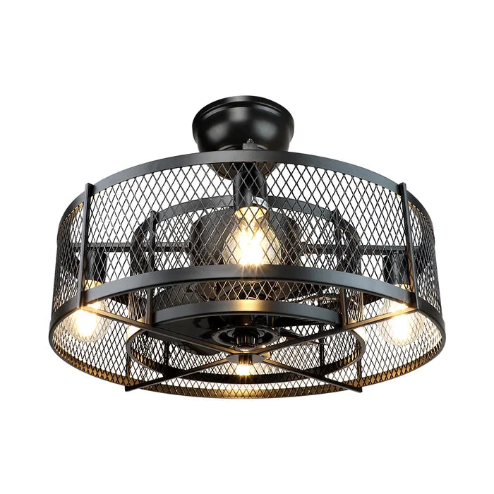 12.2'' Elyja 8 - Blade Caged Ceiling Fan with Remote Control and Light Kit Included