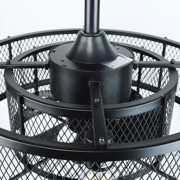 12.2'' Elyja 8 - Blade Caged Ceiling Fan with Remote Control and Light Kit Included