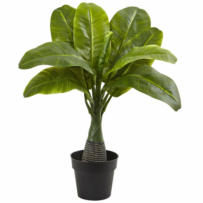 12.75" Artificial Banana Leaf in Pot Liner TRK-103