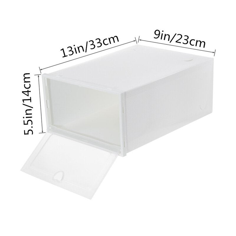 12Pcs Foldable Shoe Box Storage Plastic Transparent Case Stackable Organizer BAT125