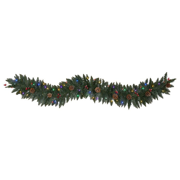 9ft Lighted Faux Garland