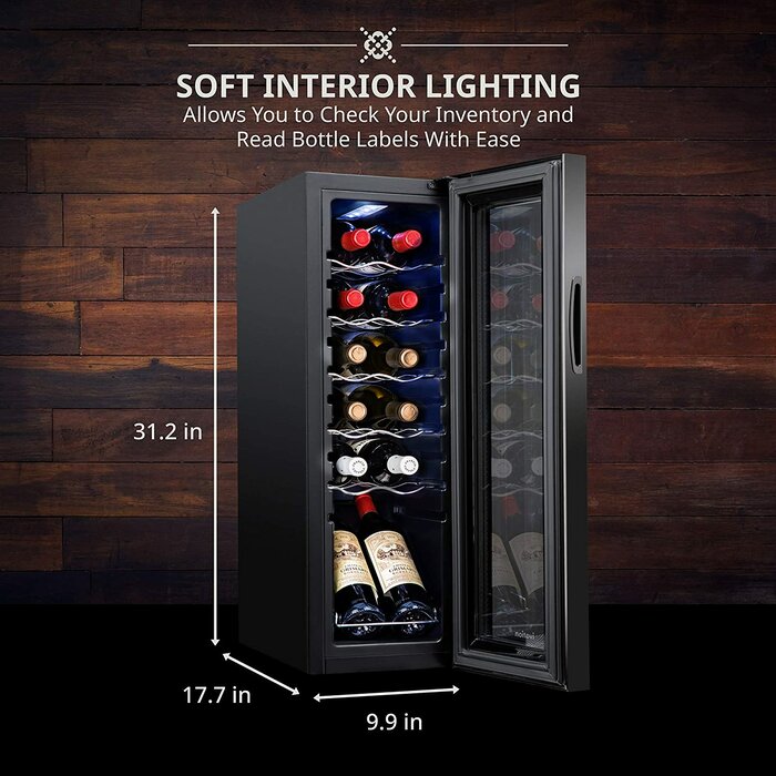 12 Bottle Single Zone Freestanding Wine Refrigerator CL290