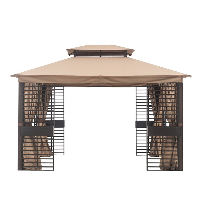 12 Ft. W x 10 Ft. D Metal Patio Gazebo (2 Boxes) K8089
