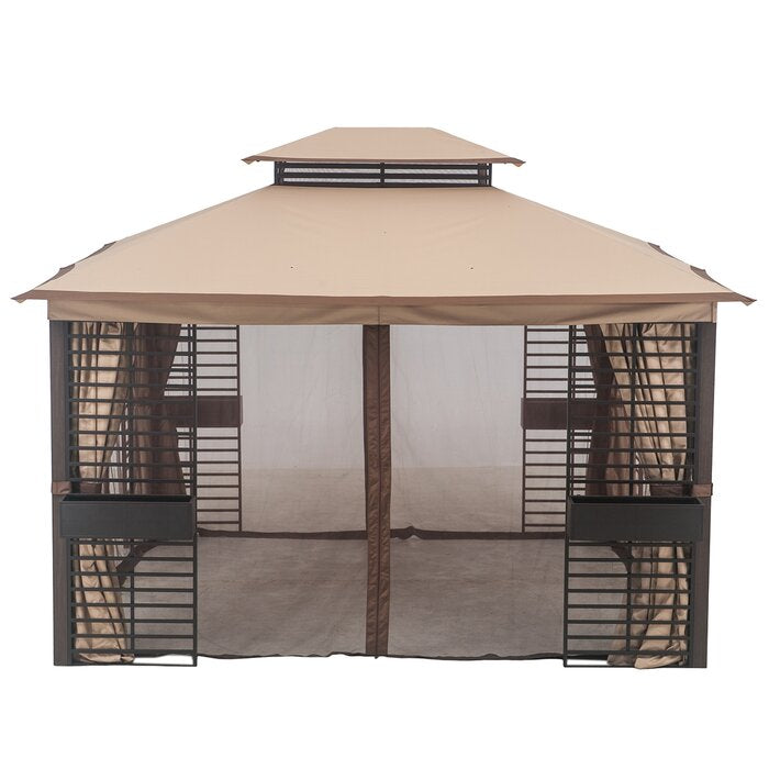 12 Ft. W x 10 Ft. D Metal Patio Gazebo (2 Boxes) K8089