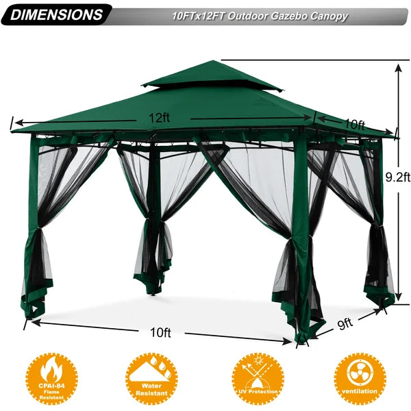 12 Ft. W x 10 Ft. D Steel Patio Gazebo