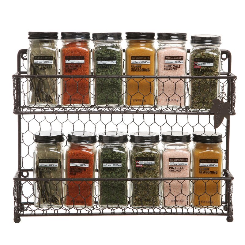 12 Jar Spice Rack 9.44'' H x 12.2'' W x 2.75'' D