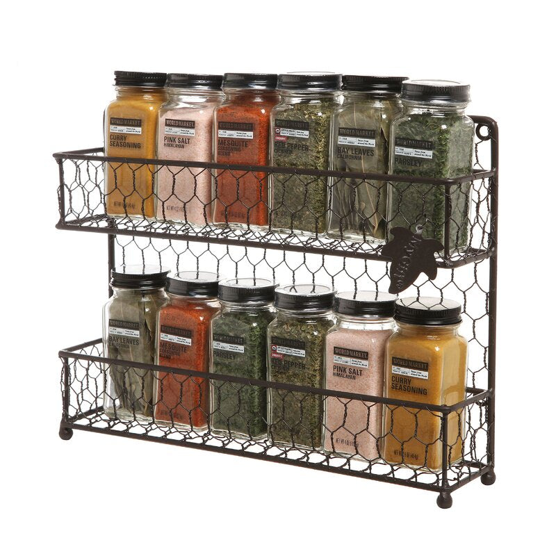 12 Jar Spice Rack 9.44'' H x 12.2'' W x 2.75'' D
