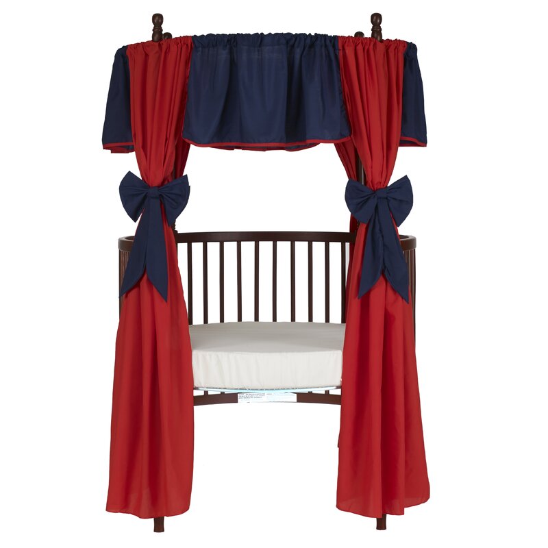 12 Piece Solid Reversible Round Crib Curtain and Valance Set B29-LC507