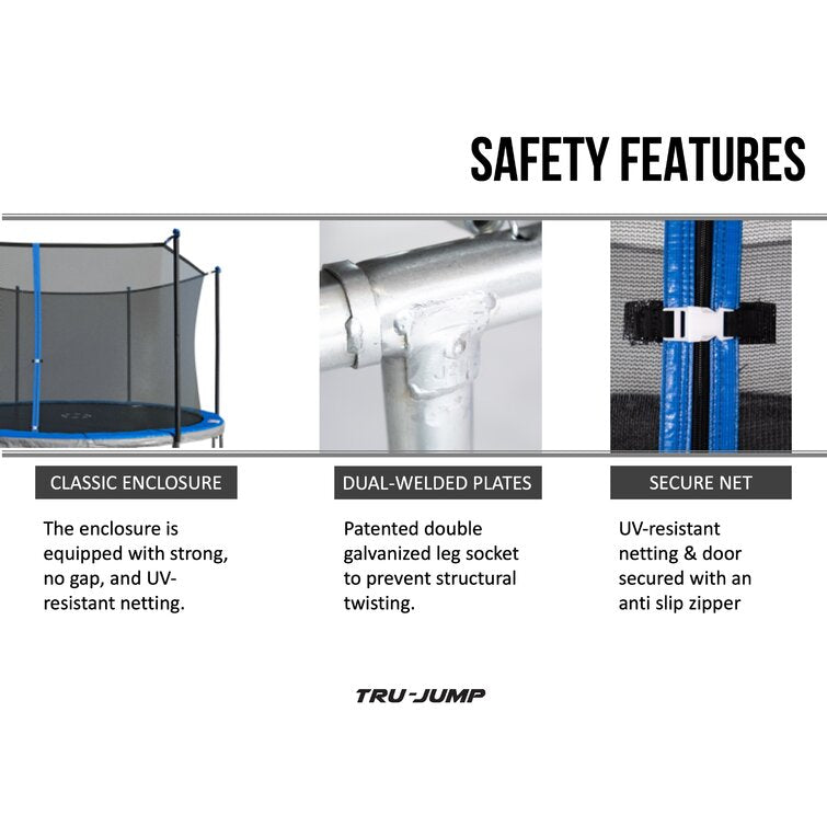 12' Round Trampoline with Safety Enclosure pt804
