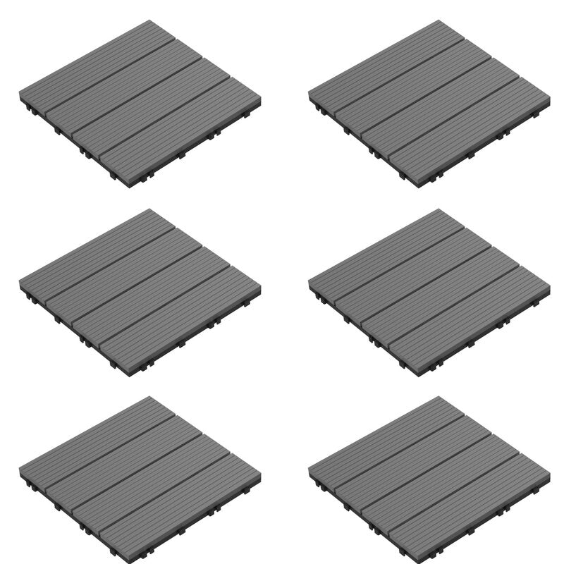 12" x 12" Composite Interlocking Deck Tile in Brown/Dark Gray (Set of 6) VB558