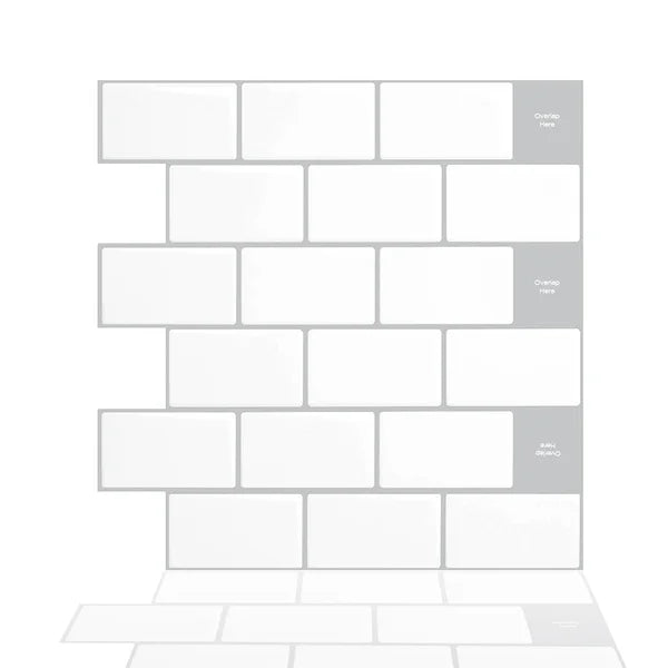 12" x 12" PVC Peel & Stick Subway Tile, 14pcs per box