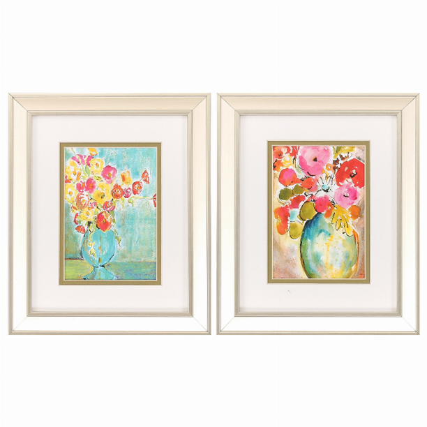 10" X 12" Champagne Gold Color Frame Pastel Vase (Set of 2)
