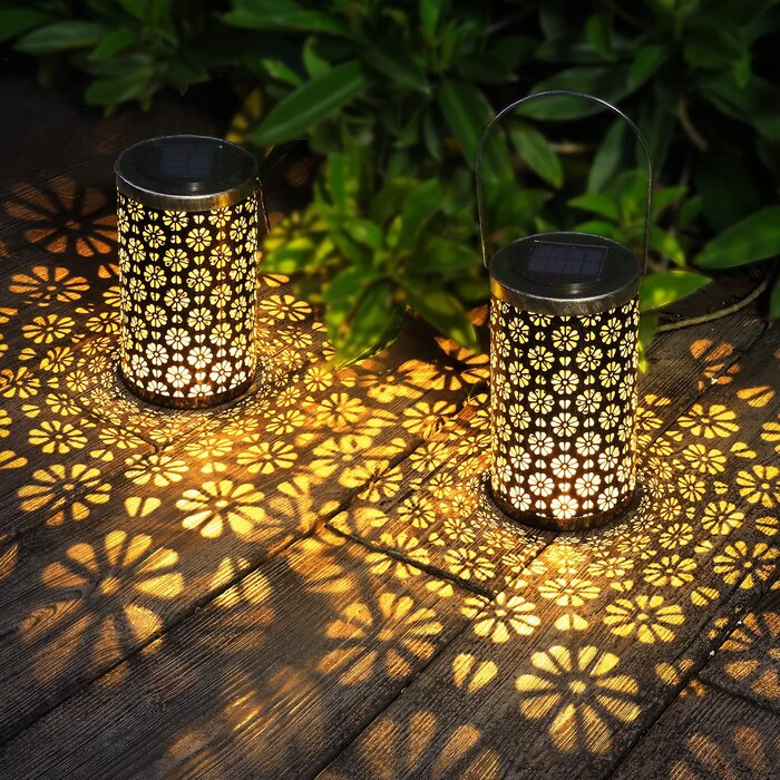 13.2'' Solar Powered Integrated LED Outdoor Lantern (Set of 2)