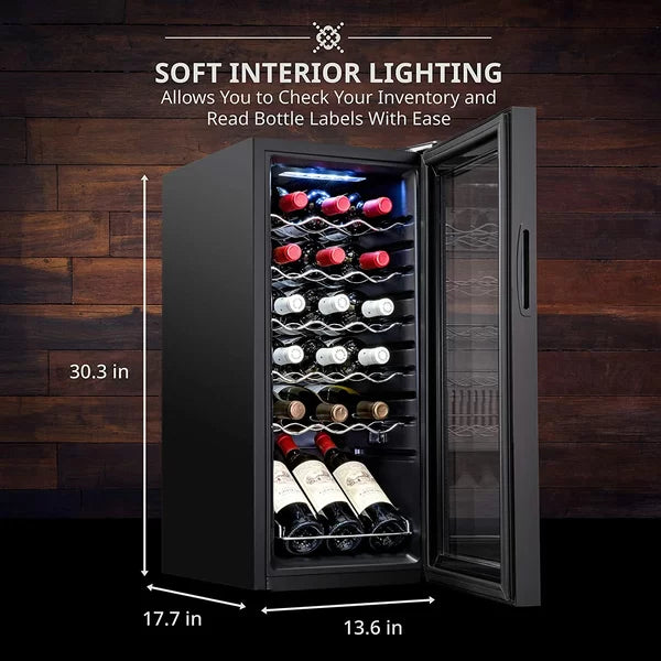 13.6'' 18 Bottle Single Zone Freestanding Wine Refrigerator
