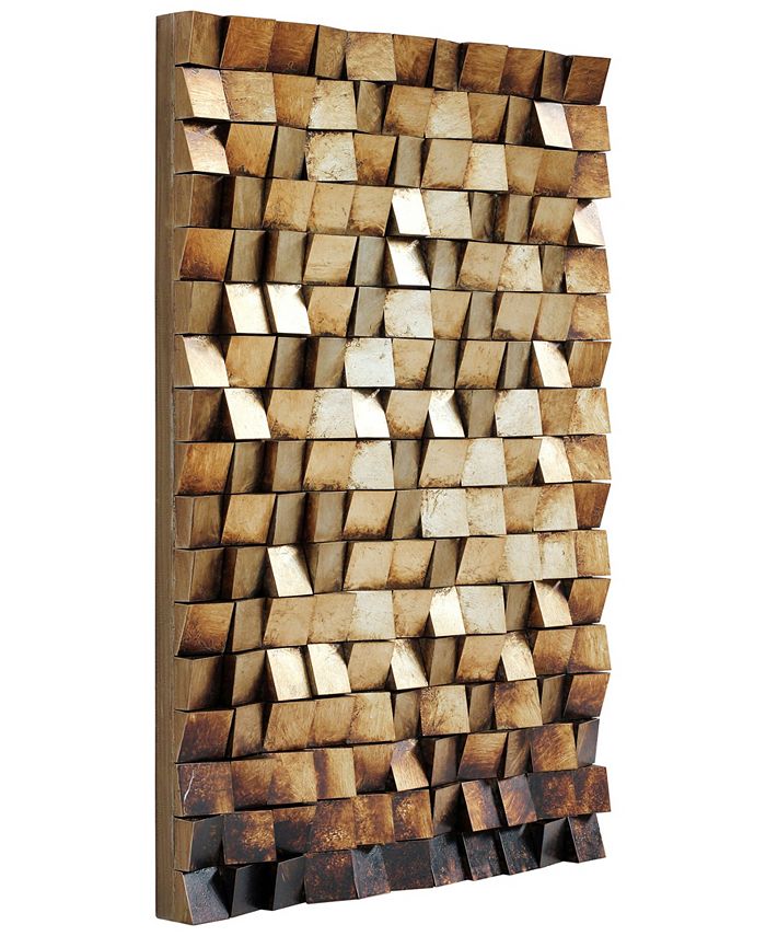 'Textured 1' Metallic Handed Painted  Wall Sculpture - 48" x 30"  EJ504