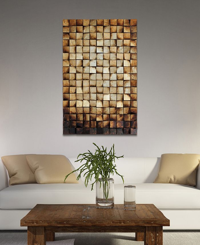 'Textured 1' Metallic Handed Painted  Wall Sculpture - 48" x 30"  EJ504