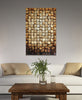'Textured 1' Metallic Handed Painted  Wall Sculpture - 48