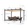 13 Ft. W x 10 Ft. D Metal Pergola with Canopy CA251