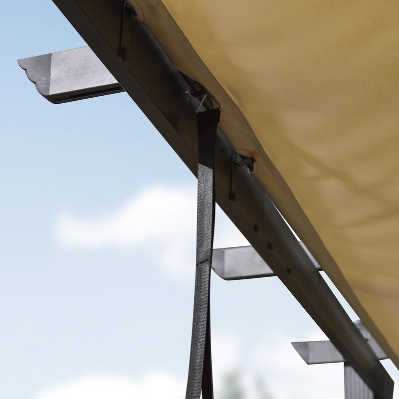13 Ft. W x 10 Ft. D Metal Pergola with Canopy CA251