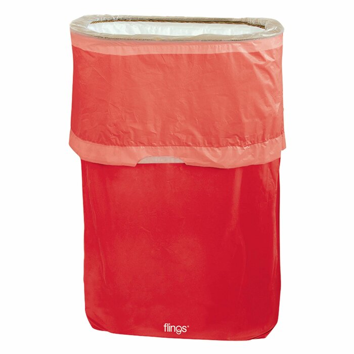 Set of 3 - 13 Gallon Pop-Up Trash Can Set, Apple Red (#K4384)