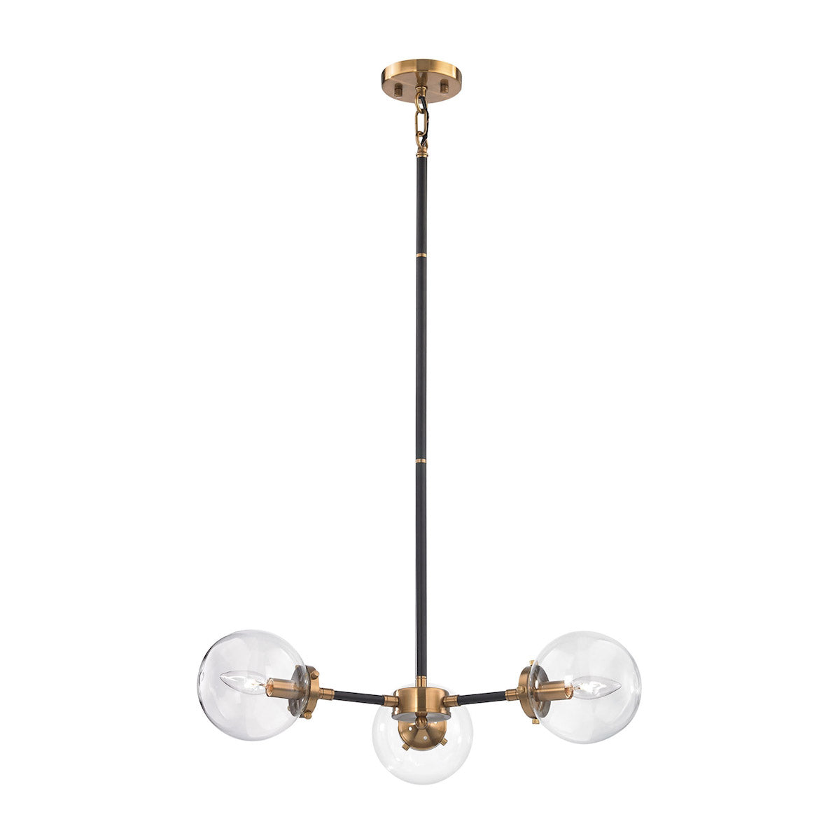 Boudreaux 3 Light 26 inch Antique Gold with Matte Black Chandelier Ceiling Light in Matte Black with Antique Gold KB2395-A4-B1-P2