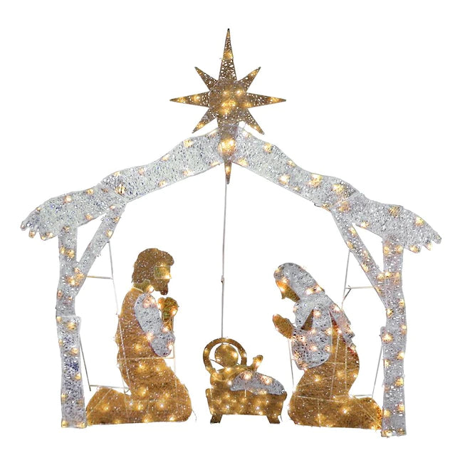 55-in Nativity Scene with White LED Lights