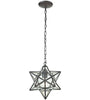 1-Light Single Star Pendant, Bronze/Clear - 10