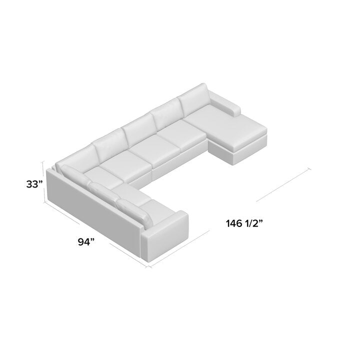 146.5" Right Hand Facing Modular Sectional