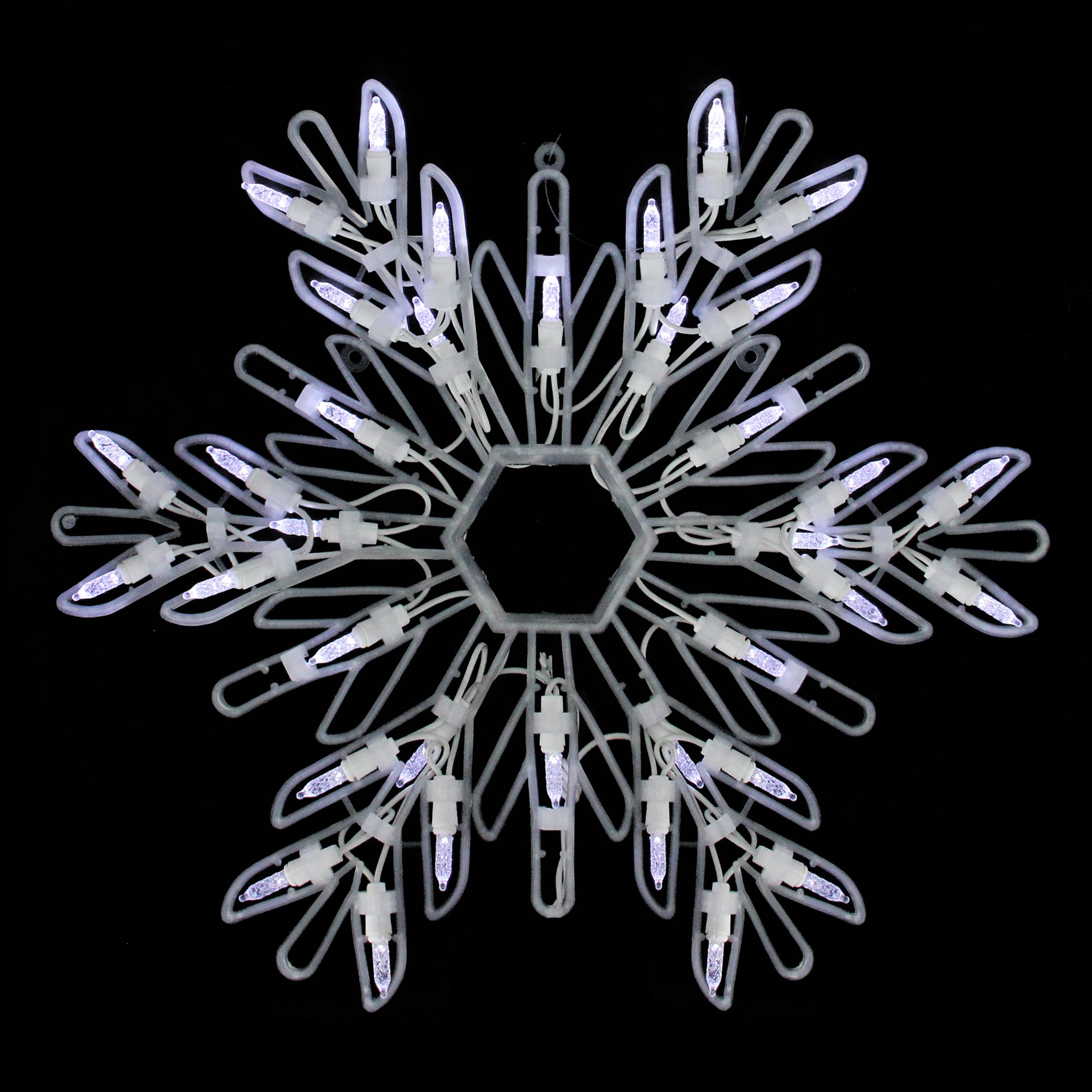 15" Cool White LED Lighted Snowflake Christmas Window Silhouette Decoration, LC321