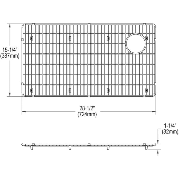 15.5" x 28.5" Sink Grid