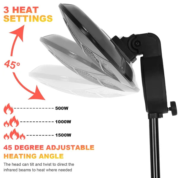 1500 Watt Electric Standing Patio Heater
