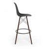 2pc set paris bar stools-black/walnut