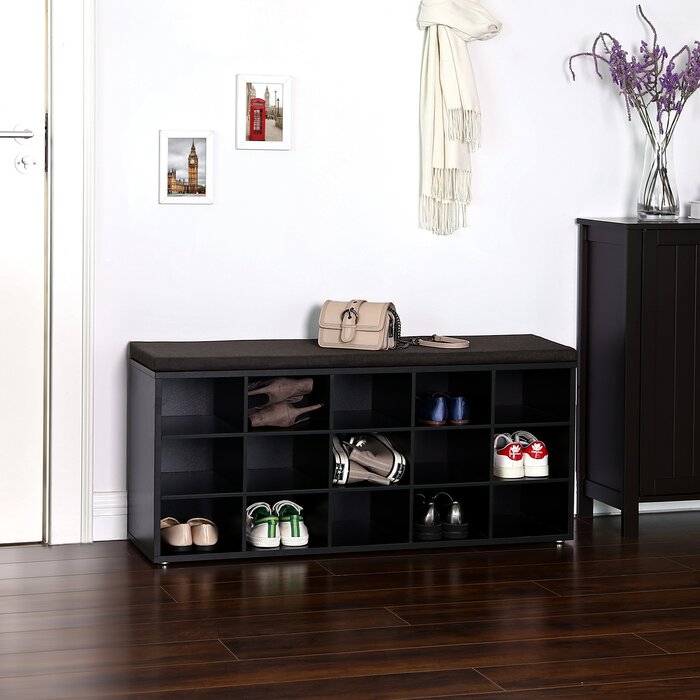 15 Pairs Manufactured Wood Shoe Storage Bench