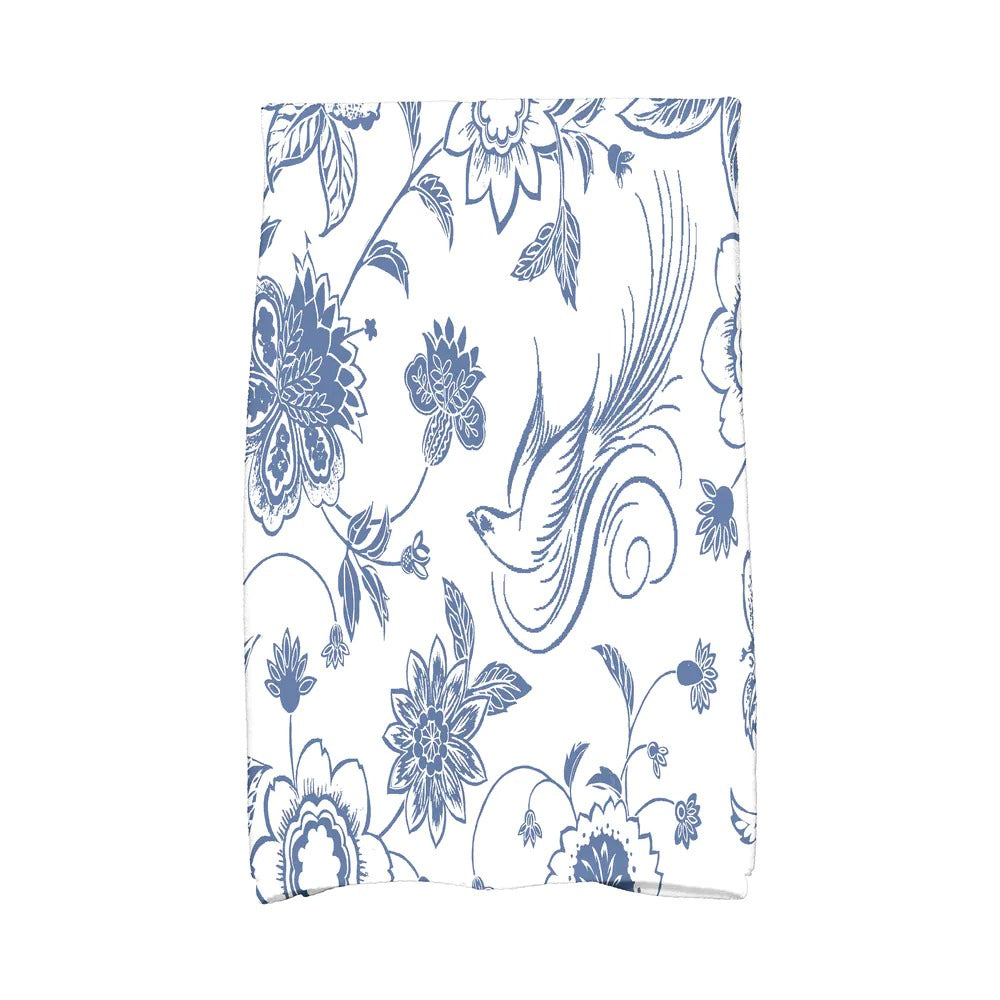 18 x 30-inch Traditional Bird Floral Floral Print Hand Towel - Blue LC839