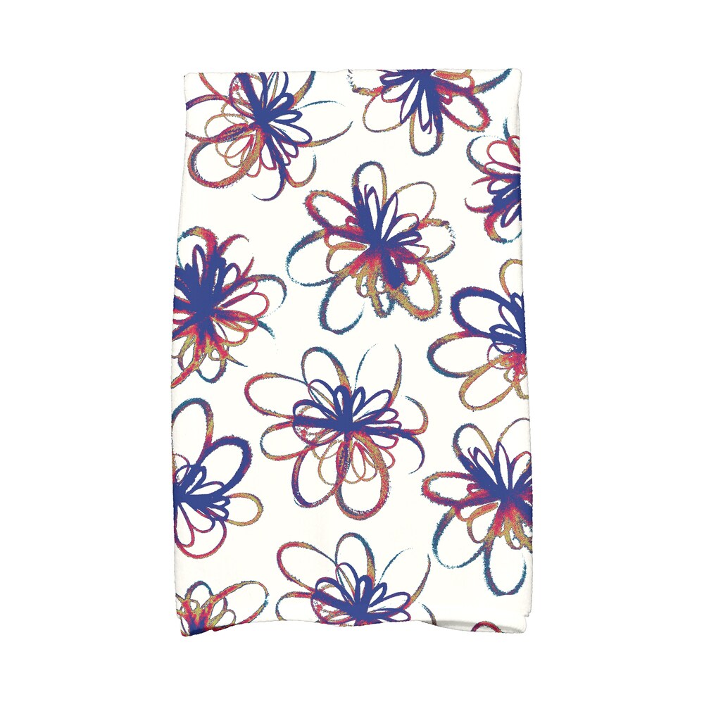 18 x 30-inch, Penelope, Floral Print Hand Towel - Blue