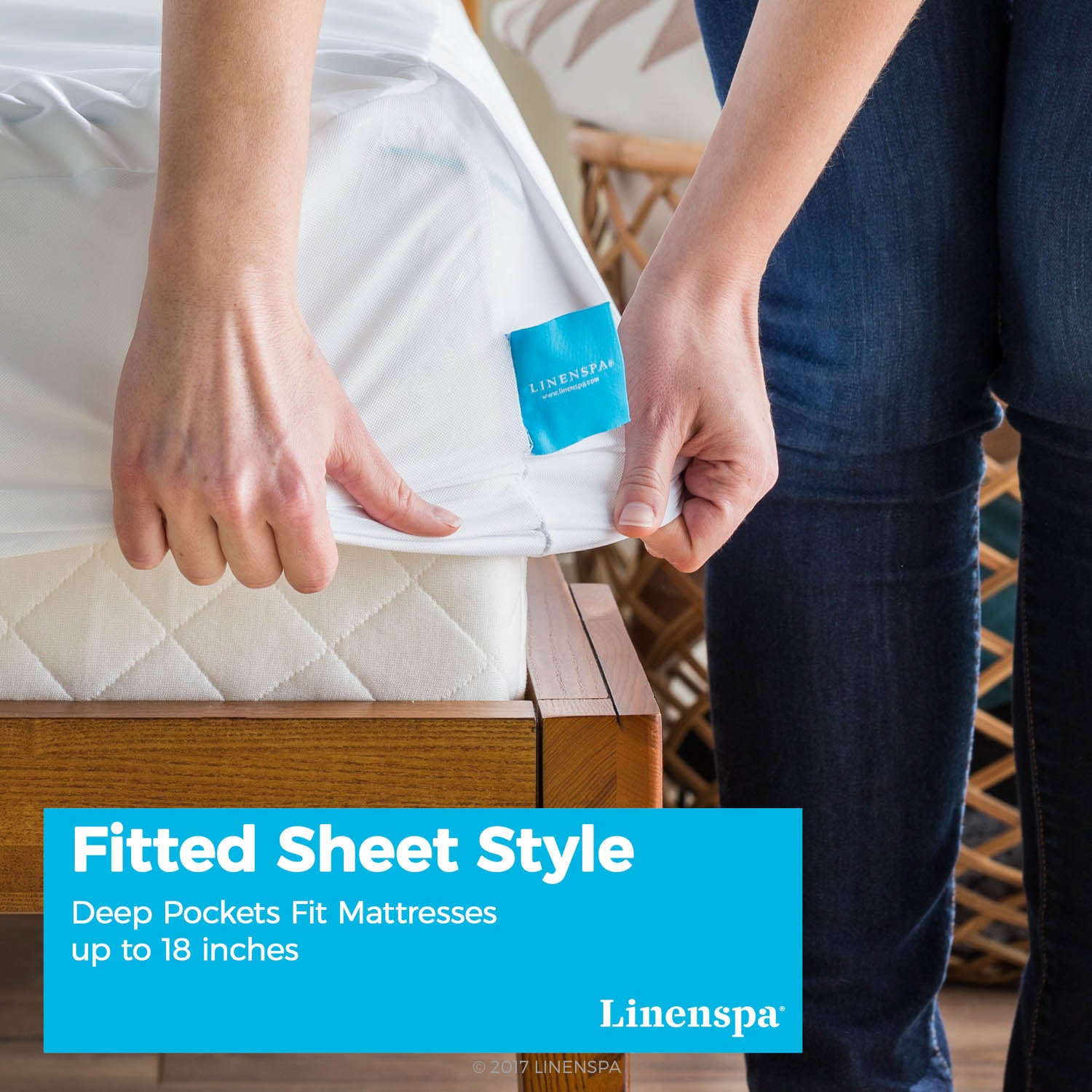 Linenspa Premium Mattress Protector - Vinyl Free K7580
