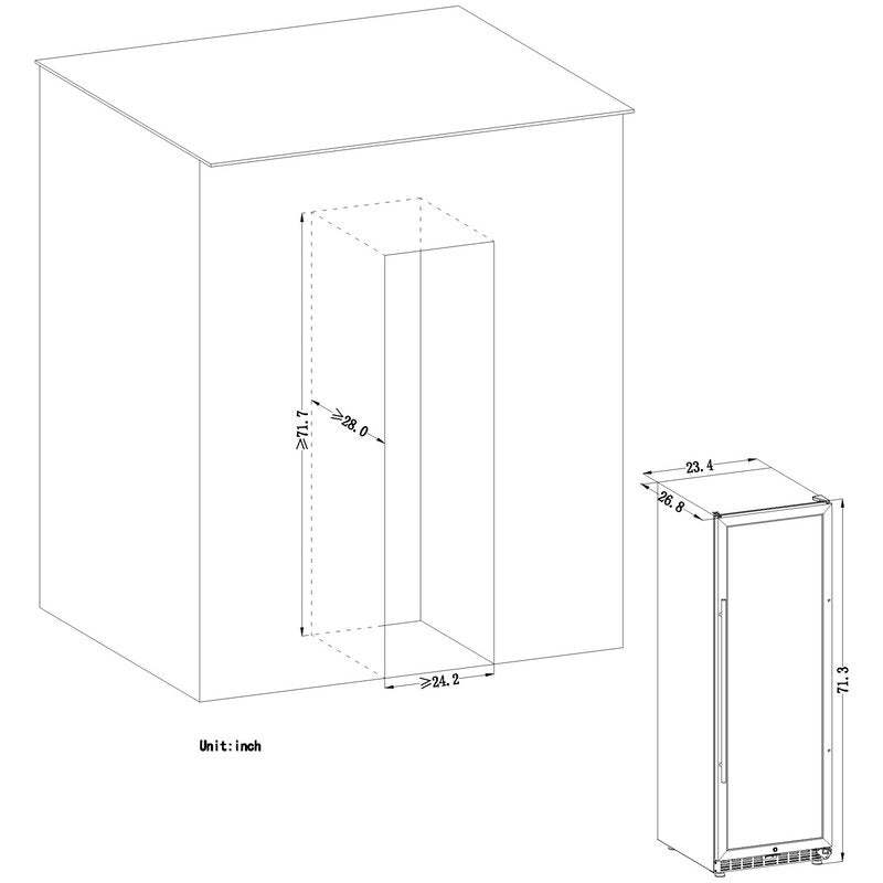 160 Bottle Freestanding Refrigeration Dual Zone Wine Cellar pt1182