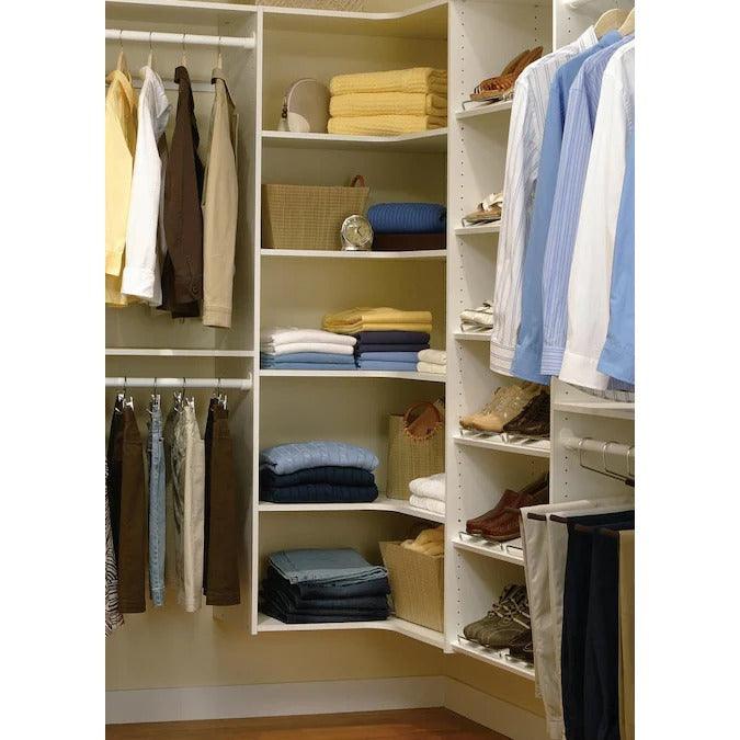 Easy Track 30-in W x 14-in D White Wood Closet Corner Shelf KB1065-A5-B1-P2