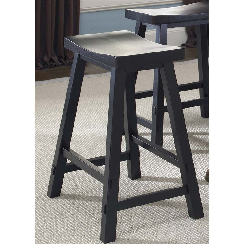(Set of 2) Liberty Furniture Creations 24 Inch Sawhorse Barstool - Black K7065