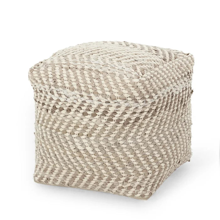 16'' Wide Square Chevron Pouf Ottoman