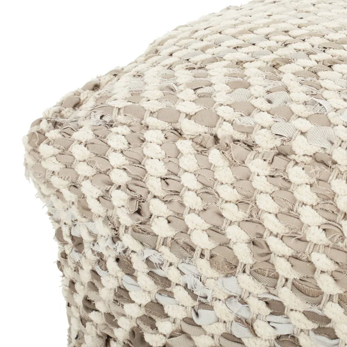 16'' Wide Square Chevron Pouf Ottoman
