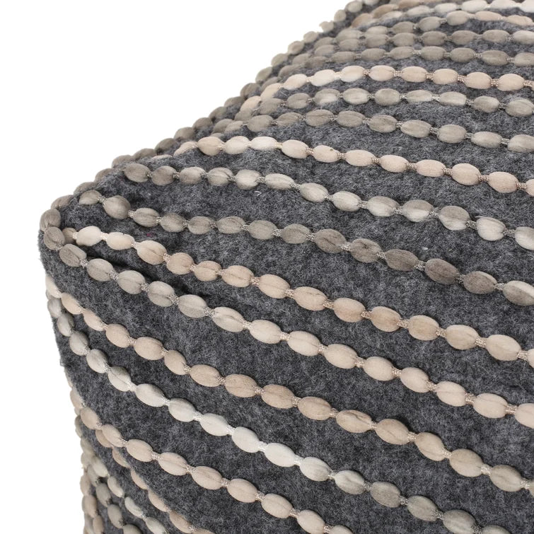 16'' Wide Square Striped Pouf Ottoman